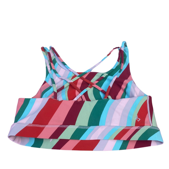 Rainbow Stripes Bright Colourful Women's Torrid Active Sports Bra Size 1X - Picture 3 of 7
